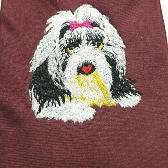 Wolfmark Neckwear Embroidered Shih Tzu Dog Tie - Picture 3 of 7
